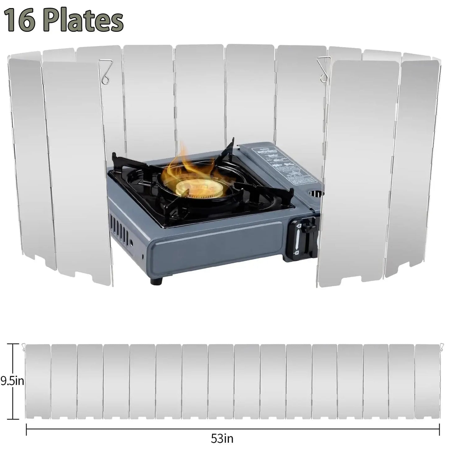 8/10/12/16 Plates Gas Stove Wind Shield Outdoor Camping Picnic Cooking Burner Windproof Screen Aluminum Alloy Wind Screen - The Urban Blasts Ltd