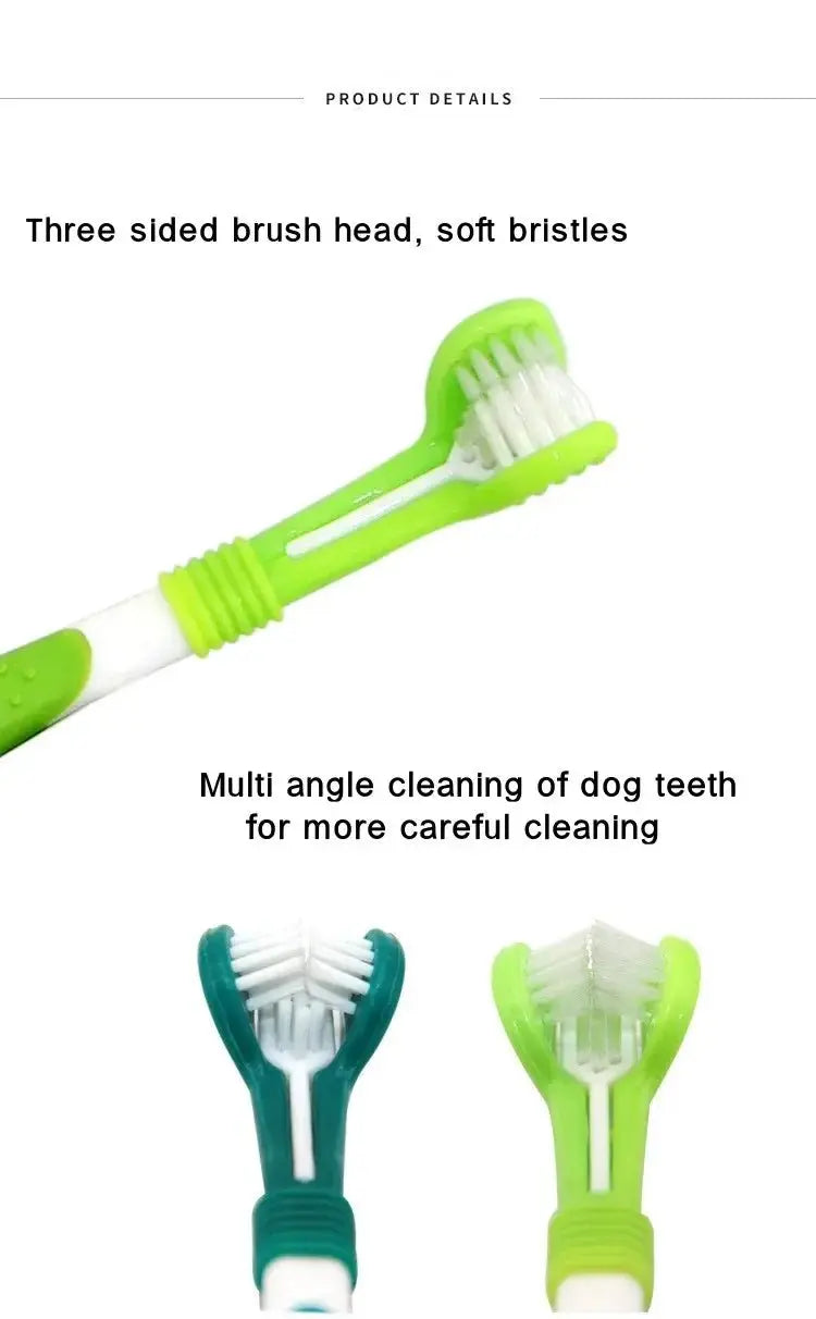 3 - Sided Pet Toothbrush Dog Plastic Toothbrush Removing Bad Breath Tartar Cleaning Mouth Pet Dental Care Cat Cleaning Mouth - The Urban Blasts Ltd