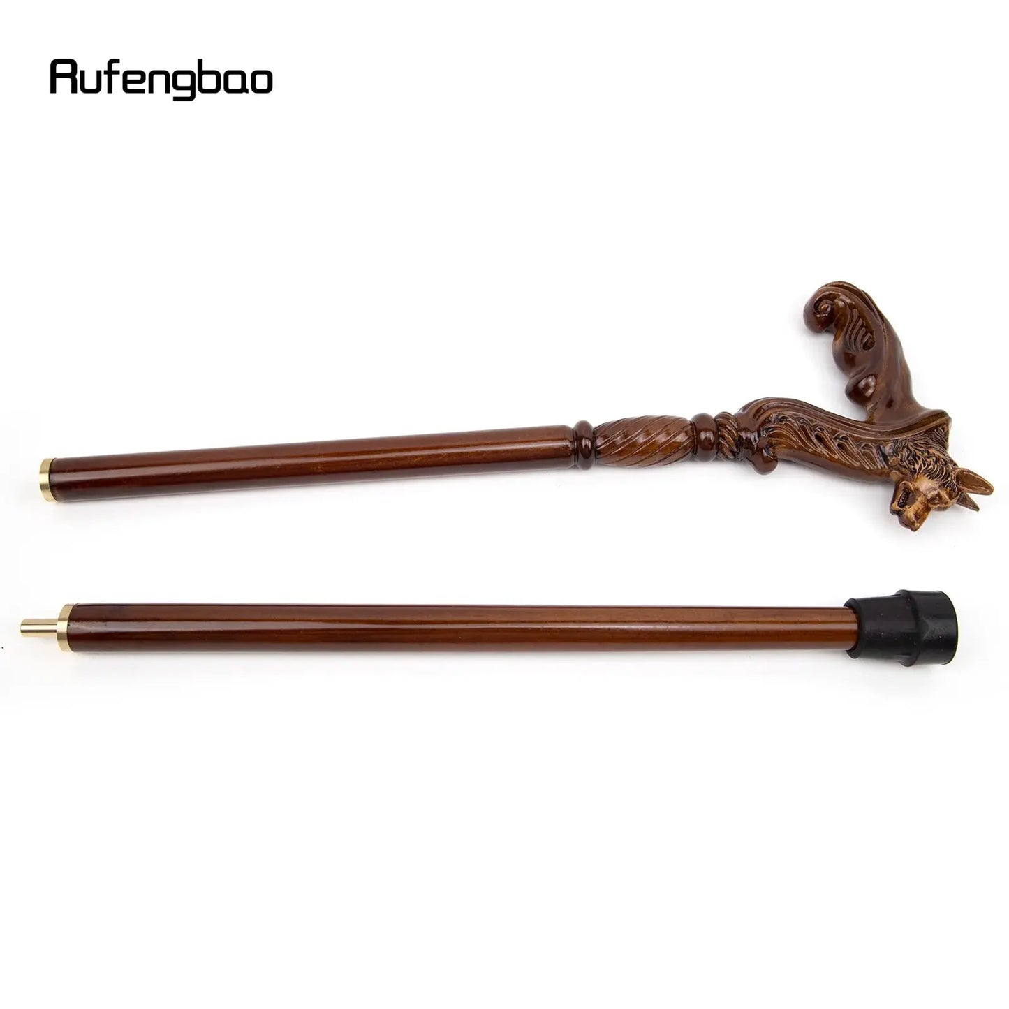 Wolf Brown Wooden Fashion Walking Stick Decorative Vampire Cospaly Party Wood Walking Cane Halloween Mace Wand Crosier 93cm - The Urban Blasts Ltd