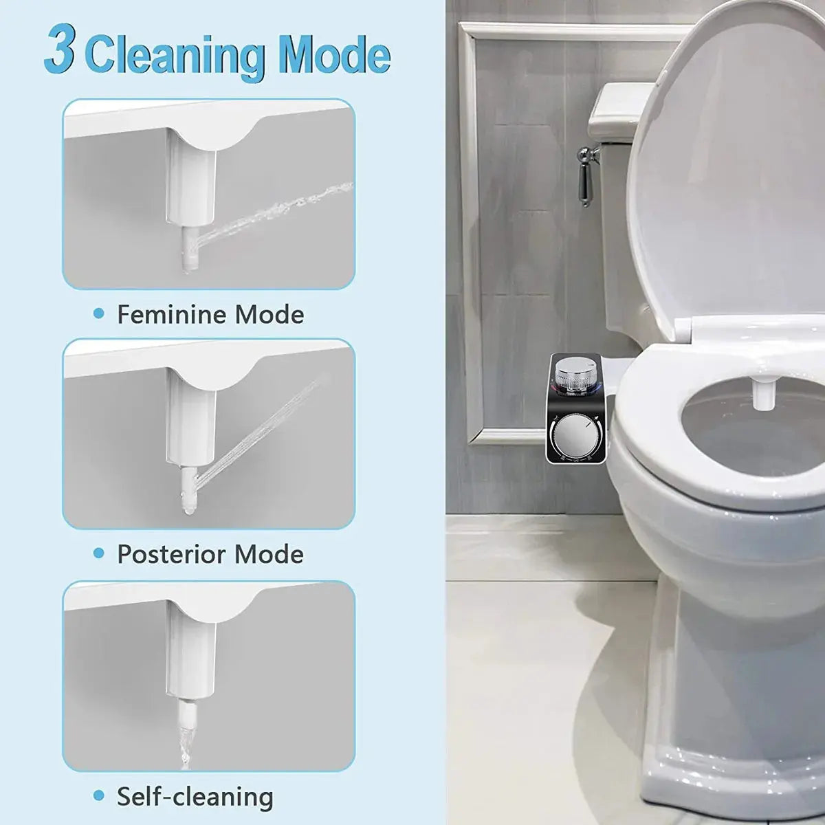 Bidet Toilet Seat Attachment Non-Electric Self-Cleaning Dual Nozzles Wash Hot /Cold Mixer Water Lady Bathroom Accessories Sprayer - The Urban Blasts Ltd