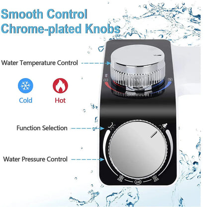 Bidet Toilet Seat Attachment Non-Electric Self-Cleaning Dual Nozzles Wash Hot /Cold Mixer Water Lady Bathroom Accessories Sprayer - The Urban Blasts Ltd