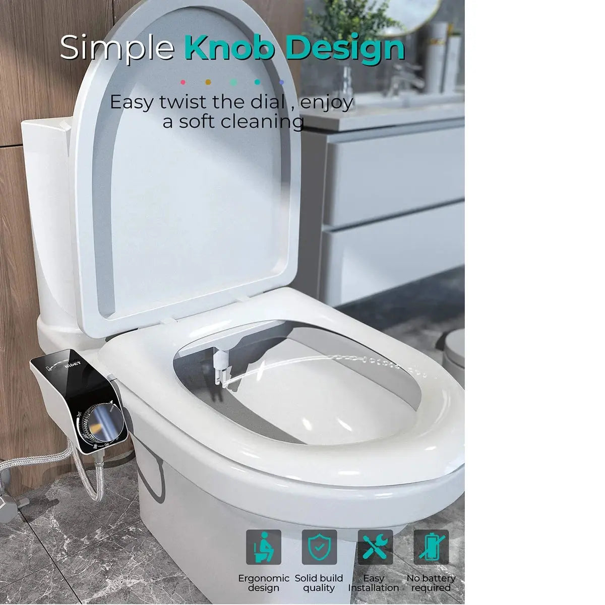 Bidet Toilet Seat Attachment Non-Electric Self-Cleaning Dual Nozzles Wash Hot /Cold Mixer Water Lady Bathroom Accessories Sprayer - The Urban Blasts Ltd