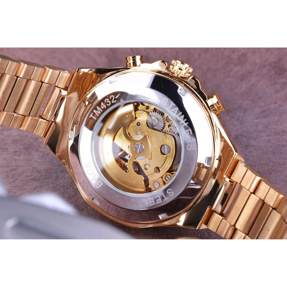 Winner Mechanical Sport Design Bezel Fashion Watch Brand Luxury Men Automatic Skeleton Watch Great for Valentine's day