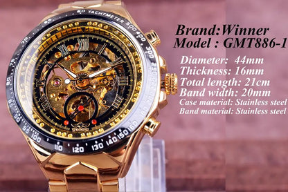 Winner Mechanical Sport Design Bezel Fashion Watch Brand Luxury Men Automatic Skeleton Watch Great for Valentine's day