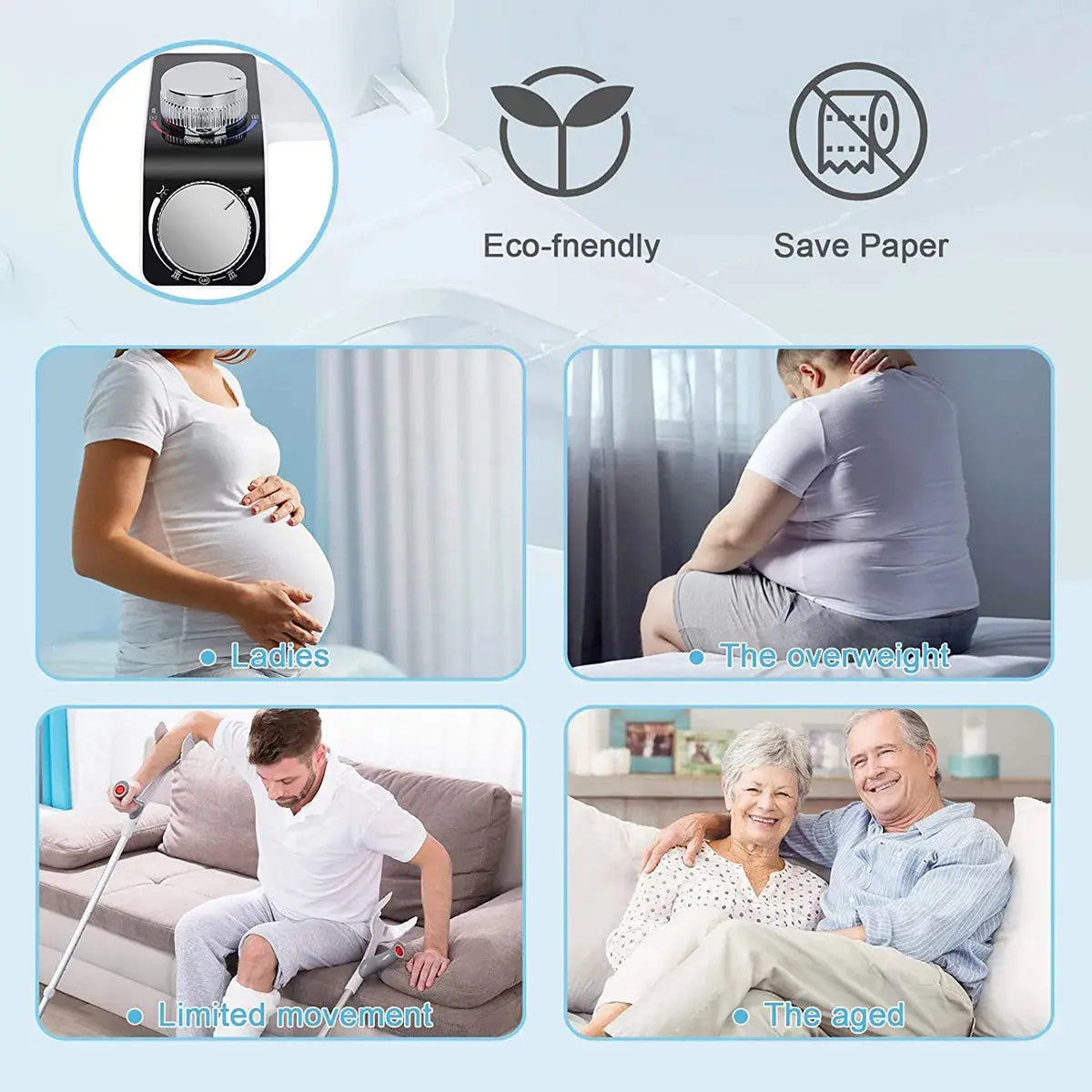 Bidet Toilet Seat Attachment Non-Electric Self-Cleaning Dual Nozzles Wash Hot /Cold Mixer Water Lady Bathroom Accessories Sprayer - The Urban Blasts Ltd