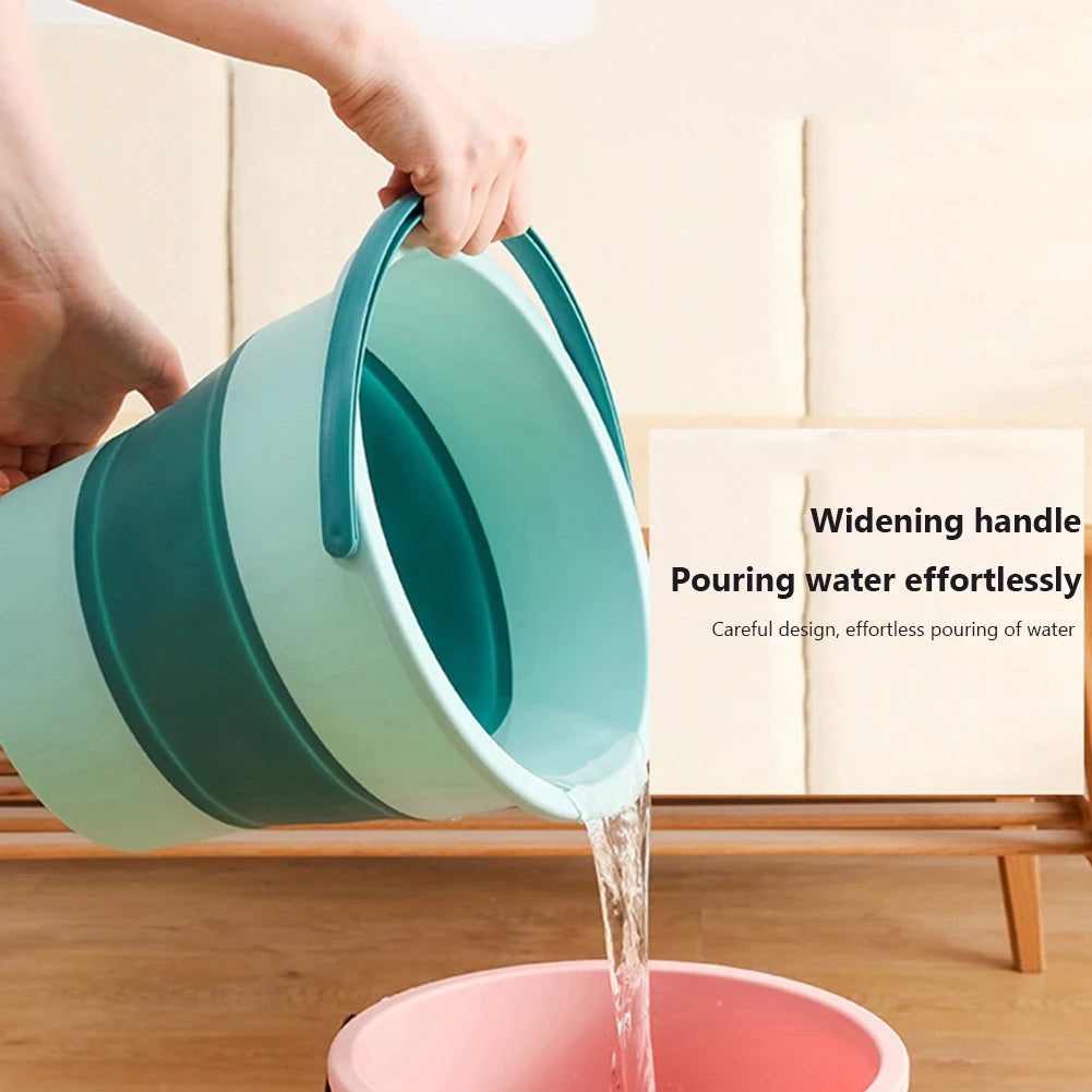 5/10L Folding Portable Bucket with Cover Car Wash Fishing Bathroom Tool Silicone Bucket Outdoor Camping Household Supplies - The Urban Blasts Ltd
