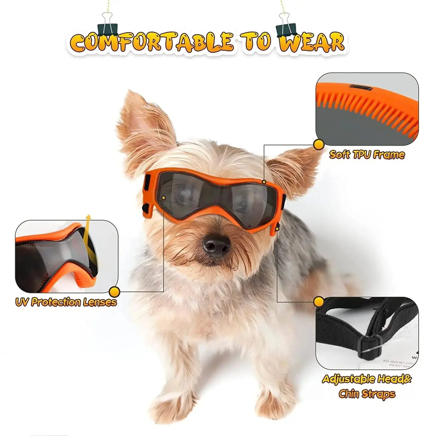 Pet Accessories Dog Outdoor UV Protection Sunglasses Cat Dog Goggles for Small Medium Breed Puppy Glasses Adjustable Straps - The Urban Blasts Ltd