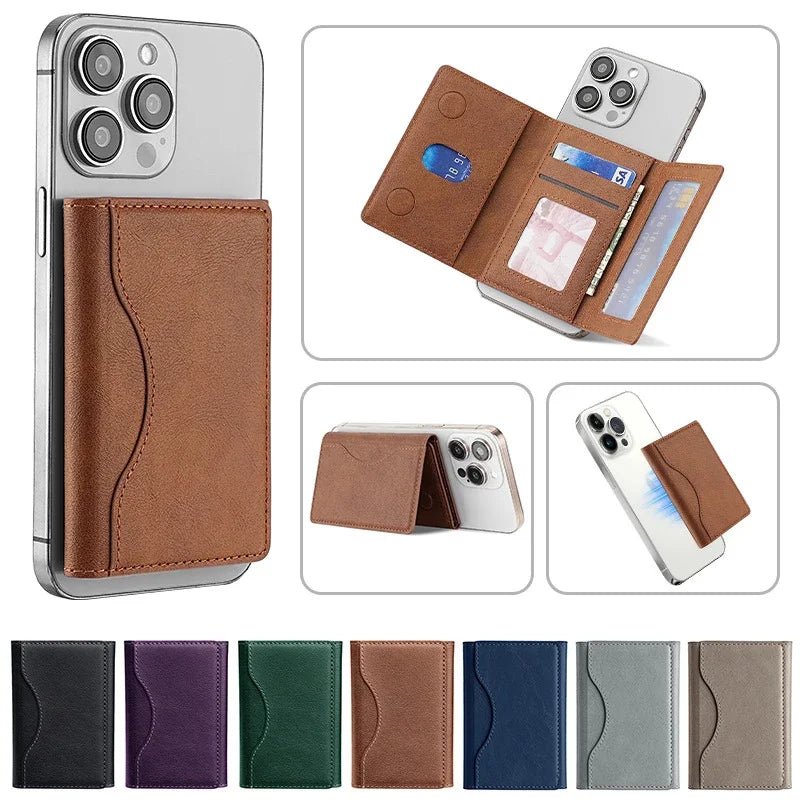 Trifold Magnetic Phone Wallet PU Leather Card Bag Magsafe Card Holder Wallet for Apple IPhone 16 15 12 13 14 Pro Max Plus Mini - The Urban Blasts Ltd