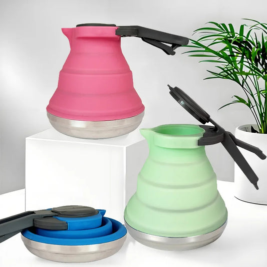 Easy Carrying Silicone Folding Kettle Steel Bottom Gas Stove Heating Water Kettle 1.5L - The Urban Blasts Ltd