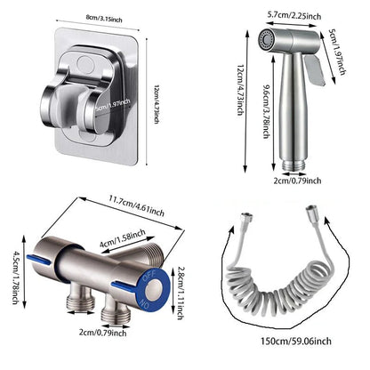 Toilet matching bidet spray set, one in two out double control double out faucet, with 1.5M flexible hose - The Urban Blasts Ltd