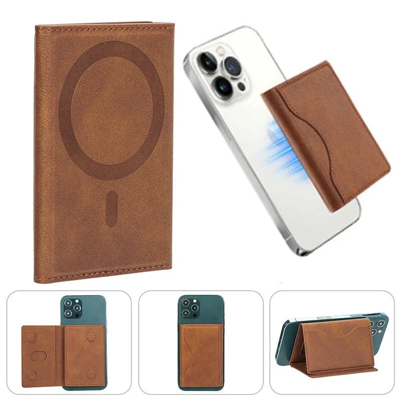 Trifold Magnetic Phone Wallet PU Leather Card Bag Magsafe Card Holder Wallet for Apple IPhone 16 15 12 13 14 Pro Max Plus Mini - The Urban Blasts Ltd