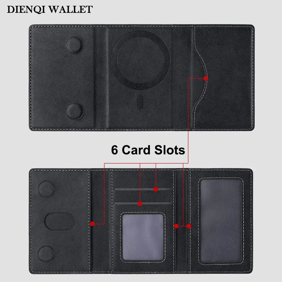 Trifold Magnetic Phone Wallet PU Leather Card Bag Magsafe Card Holder Wallet for Apple IPhone 16 15 12 13 14 Pro Max Plus Mini - The Urban Blasts Ltd