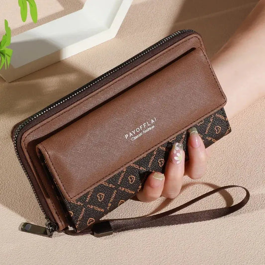 1pc Classic Unisex Faux Leather Wallet, Double Layer with Snap Closure, Zippered Card Holder & Photo Compartment, Color blocking - The Urban Blasts Ltd