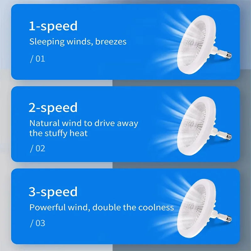 2 In 1 Energy Saving Remote Control Ceiling Fan Lamp Infinitely Dimmable E27 Base Bottom Noise Mute LED Decorative Light 85-265V - The Urban Blasts Ltd