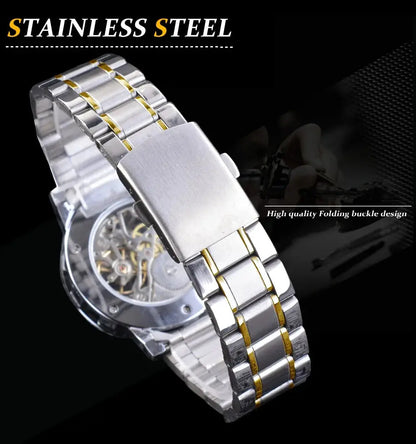 Fashion Winner Hot Top Brand Luxury Men Transparent Diamond Luminou Smovement Male Mechanical Skeleton Royal Design Wrist Watch - The Urban Blasts Ltd