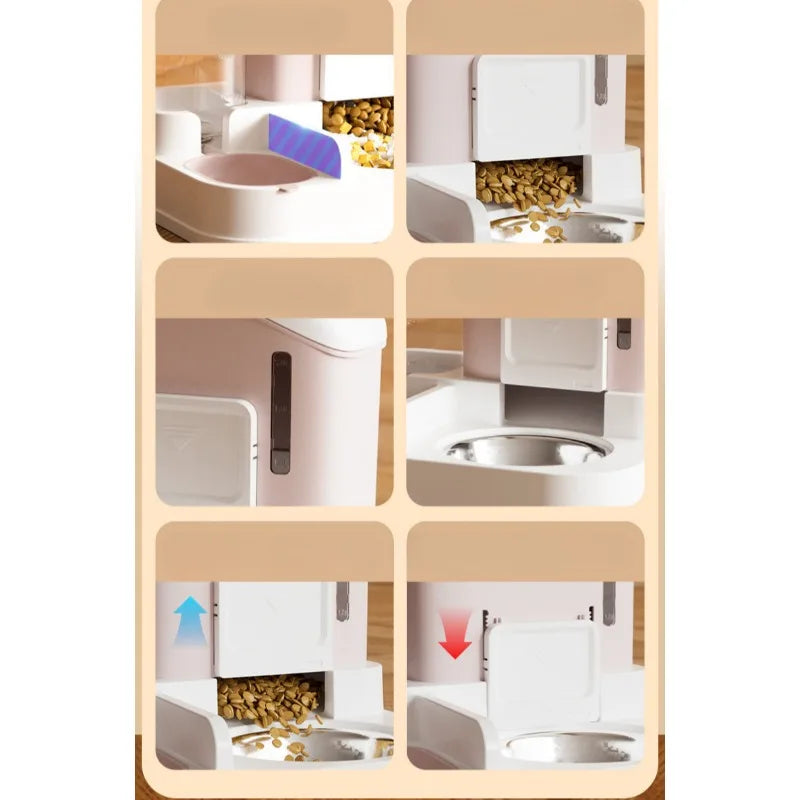 Cat Bowl Automatic Feeder Small Cats Food Bowls Large Capacity Water Dispenser To Prevent Tipping Over Pet Bowls Dog Double Bowl - The Urban Blasts Ltd