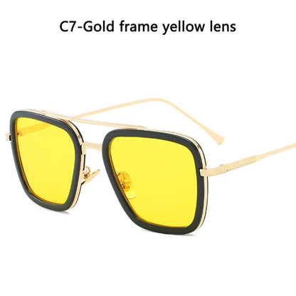 Steam Punk Sunglasses Fashion Square Driving Glasses Unisex Metal Frame Trendy Shades