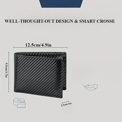 2025 New Men's Wallet with Coin Pocket RFID Protection Carbon Fiber Wallet for Men - The Urban Blasts Ltd