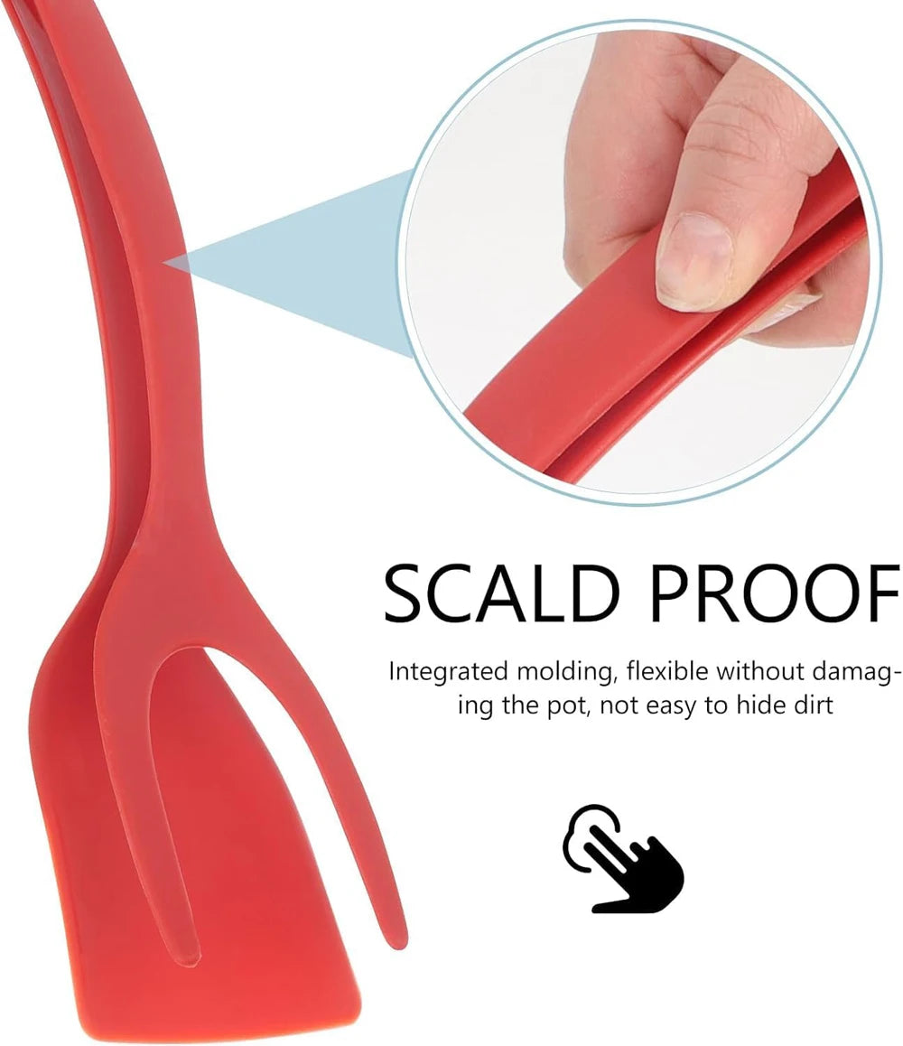 New 2 in 1 Grip Flip Spatula Tongs Egg Flipper Spatula Nylon Non Stick Coating Pancake Fish French Toast Omelet Making Tool - The Urban Blasts Ltd