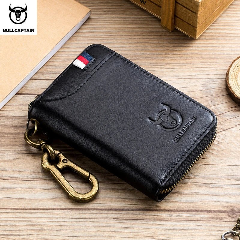 BULLCAPTAIN Genuine Leather Men's Key Card Bag High-quality Multi-function Wallet - The Urban Blasts Ltd
