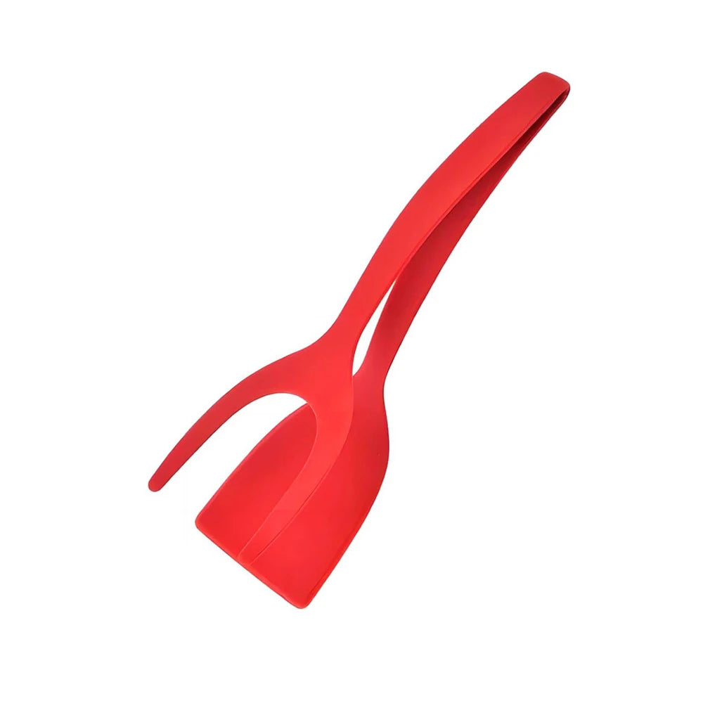 New 2 in 1 Grip Flip Spatula Tongs Egg Flipper Spatula Nylon Non Stick Coating Pancake Fish French Toast Omelet Making Tool - The Urban Blasts Ltd