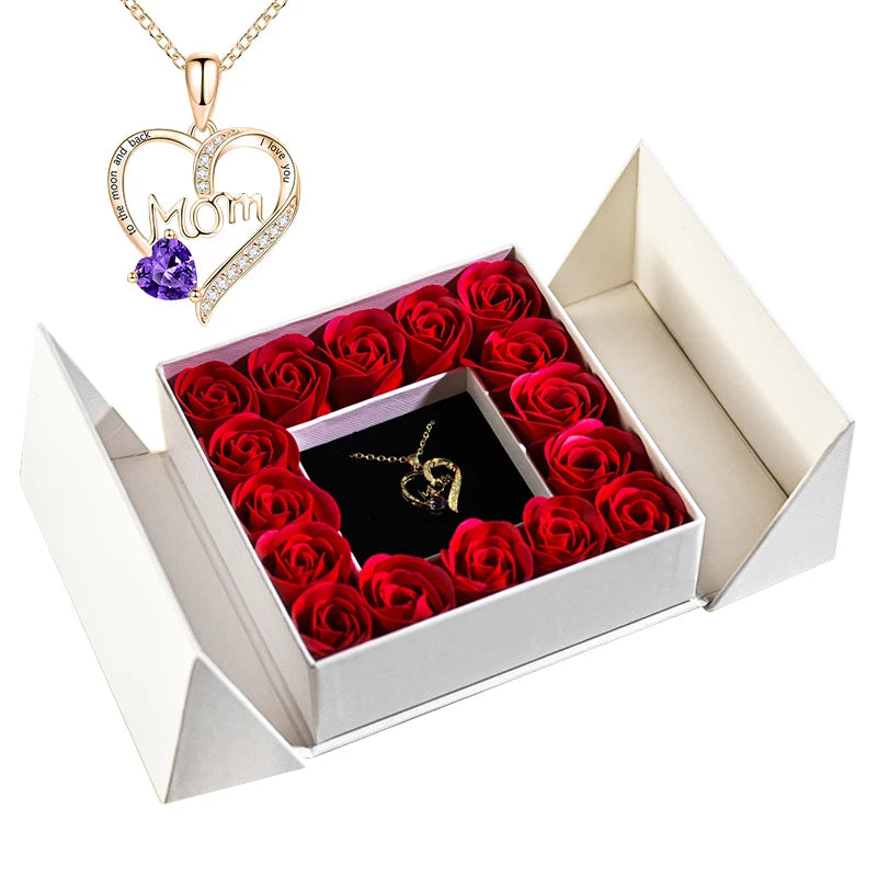 Gifts for Women Jewellery Necklace /w Soap Eternal Rose Gift Box For Valentine's and Mother's day Gifts