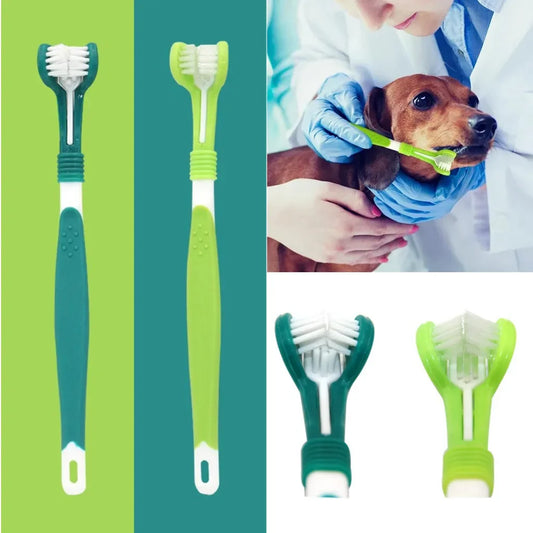 3-Sided Pet Toothbrush Dog Plastic Toothbrush Removing Bad Breath Tartar Cleaning Mouth Pet Dental Care Cat Cleaning Mouth - The Urban Blasts Ltd