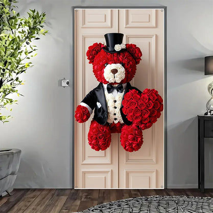 1pc valentines day polyester teddy bear door Valentine Decoration