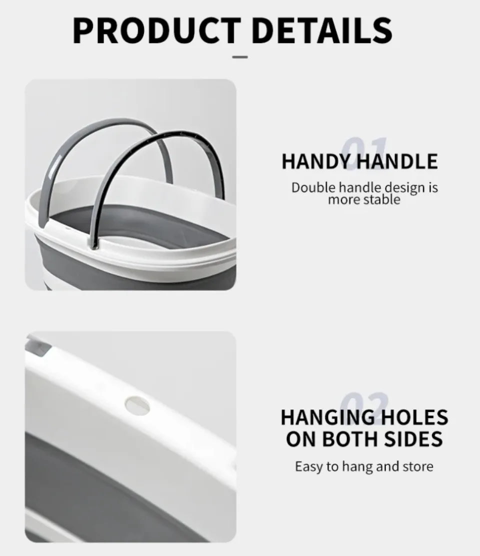 Portable Folding Basin  car wash bucket household 16L Clean Bucket Bathroom Storage Basket For Washing Fishing Camping Basin - The Urban Blasts Ltd