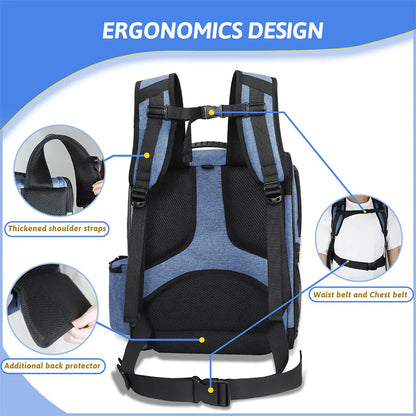 Pet Backpack Expandable Foldable Cat Carrier for Small Medium Dog and Cat Transport Dog Bag Large Space Pets Carrier with Zipper - The Urban Blasts Ltd