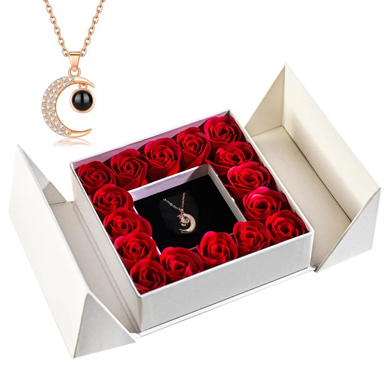 Gifts for Women Jewellery Necklace /w Soap Eternal Rose Gift Box For Valentine's and Mother's day Gifts