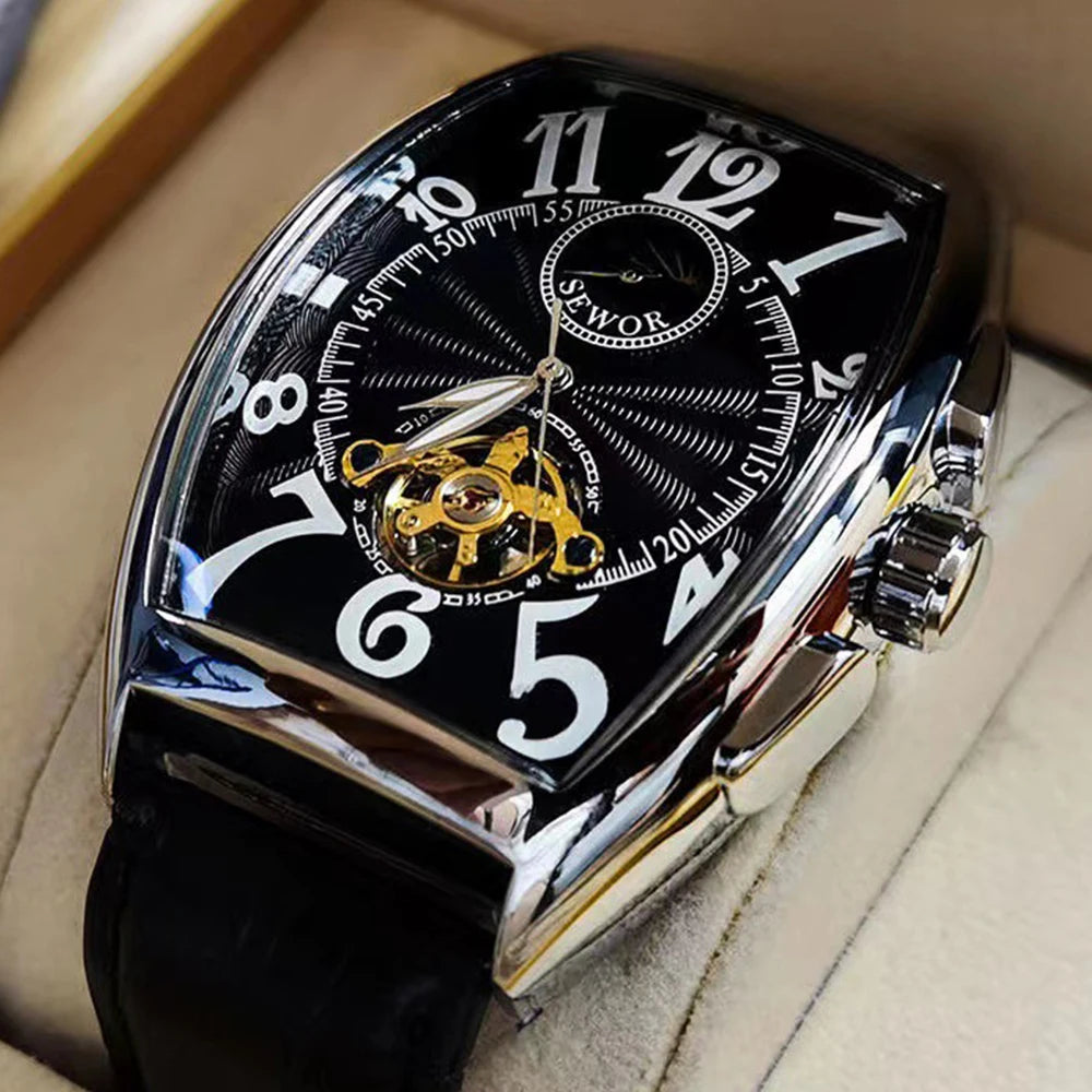 Luxury Mens Automatic Mechanical Watches Tourbillon Skeleton Wrist Clock Male Luminous Man Wrist watch Great  for Valentine's Day