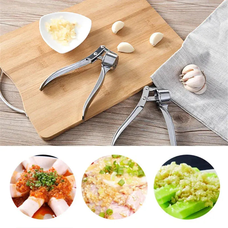Garlic Press Crusher Mincer Kitchen Stainless Steel Garlic Smasher Squeezer Manual Press Grinding Tool Kitchen Accessories - The Urban Blasts Ltd