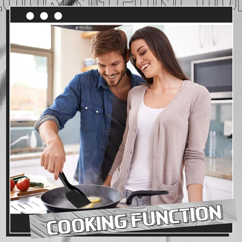 New 2 in 1 Grip Flip Spatula Tongs Egg Flipper Spatula Nylon Non Stick Coating Pancake Fish French Toast Omelet Making Tool - The Urban Blasts Ltd