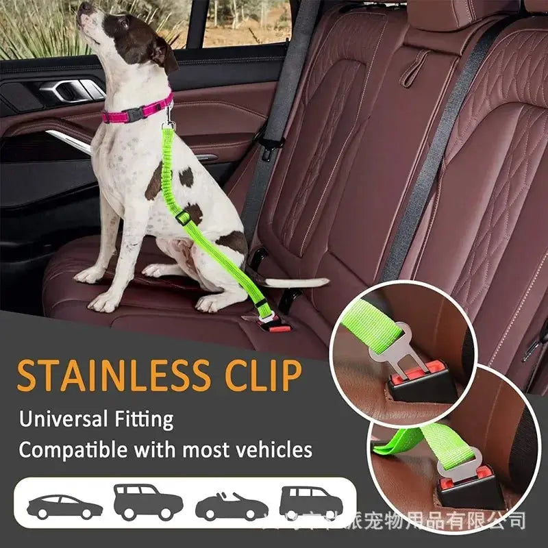 Elastic Nylon Dog Seat Belt For Small Large Dogs Adjustable Reflective Durable Lead Puppy Travel Car Safety Rope - The Urban Blasts Ltd