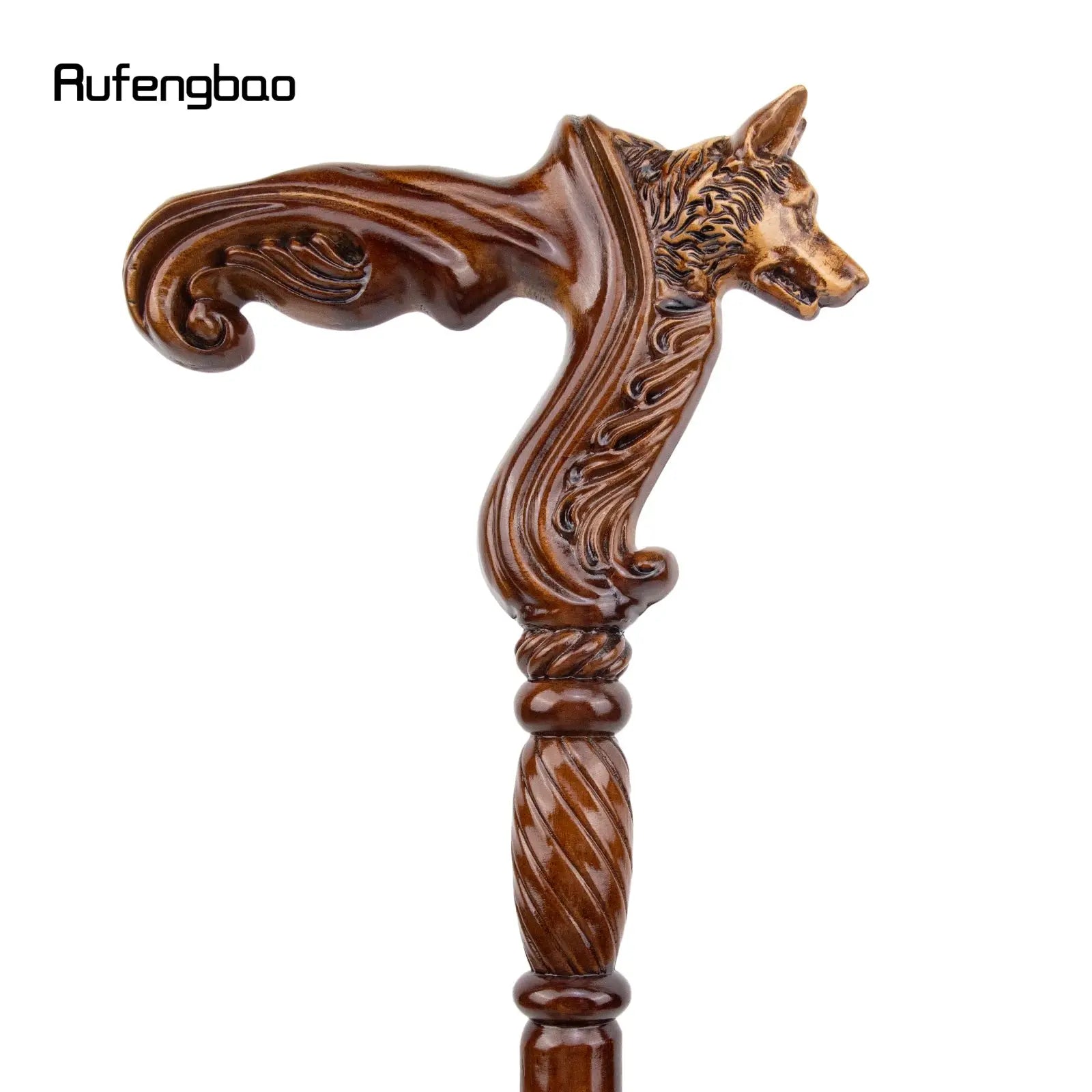 Wolf Brown Wooden Fashion Walking Stick Decorative Vampire Cospaly Party Wood Walking Cane Halloween Mace Wand Crosier 93cm - The Urban Blasts Ltd
