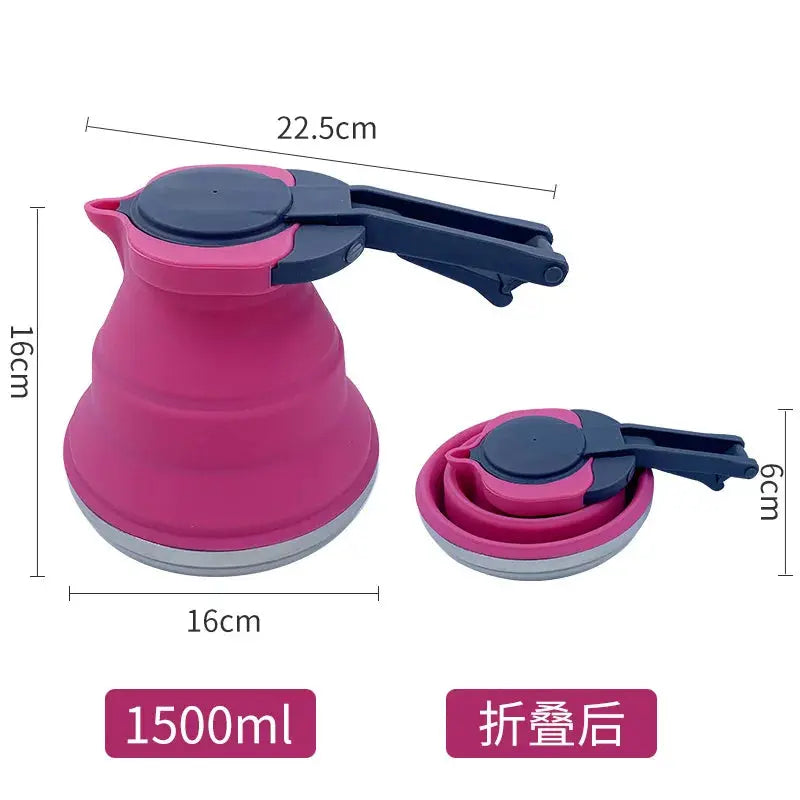 Easy Carrying Silicone Folding Kettle Steel Bottom Gas Stove Heating Water Kettle 1.5L - The Urban Blasts Ltd
