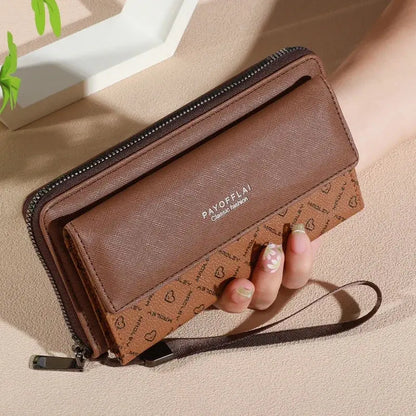 1pc Classic Unisex Faux Leather Wallet, Double Layer with Snap Closure, Zippered Card Holder & Photo Compartment, Color blocking - The Urban Blasts Ltd
