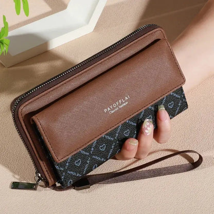 1pc Classic Unisex Faux Leather Wallet, Double Layer with Snap Closure, Zippered Card Holder & Photo Compartment, Color blocking - The Urban Blasts Ltd