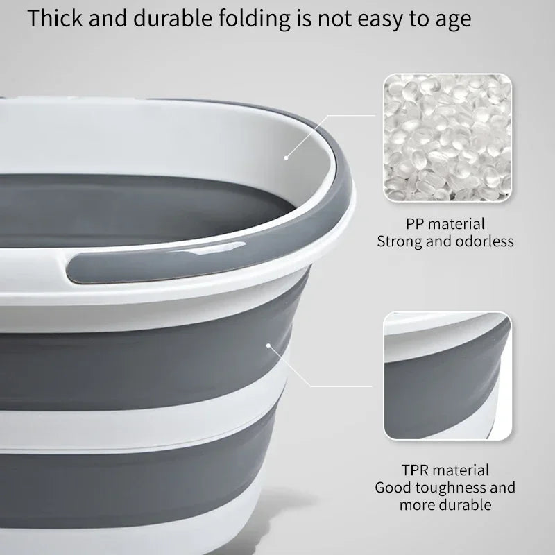 Portable Folding Basin  car wash bucket household 16L Clean Bucket Bathroom Storage Basket For Washing Fishing Camping Basin - The Urban Blasts Ltd