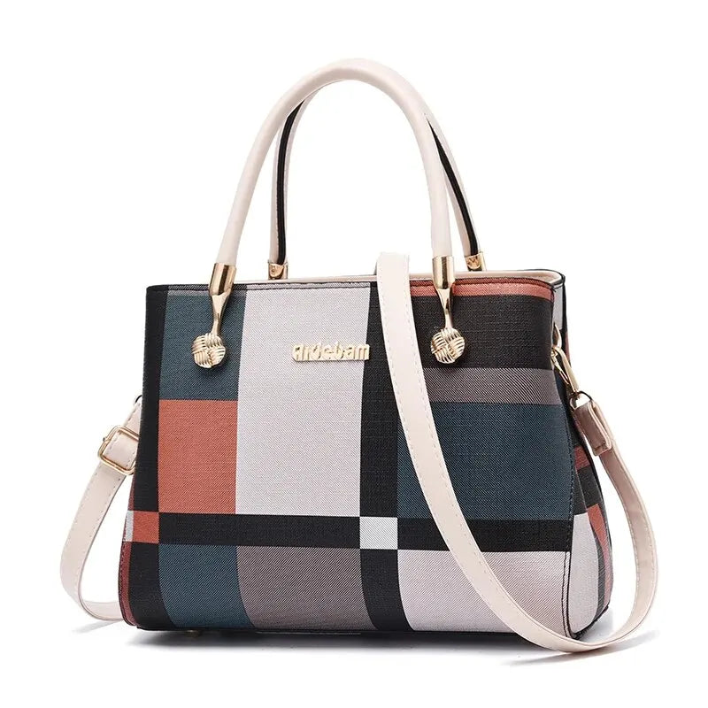 Colour block Shoulder Bag, Elegant Textured Handbag Large Capacity Great for Valentine's and Mother's day