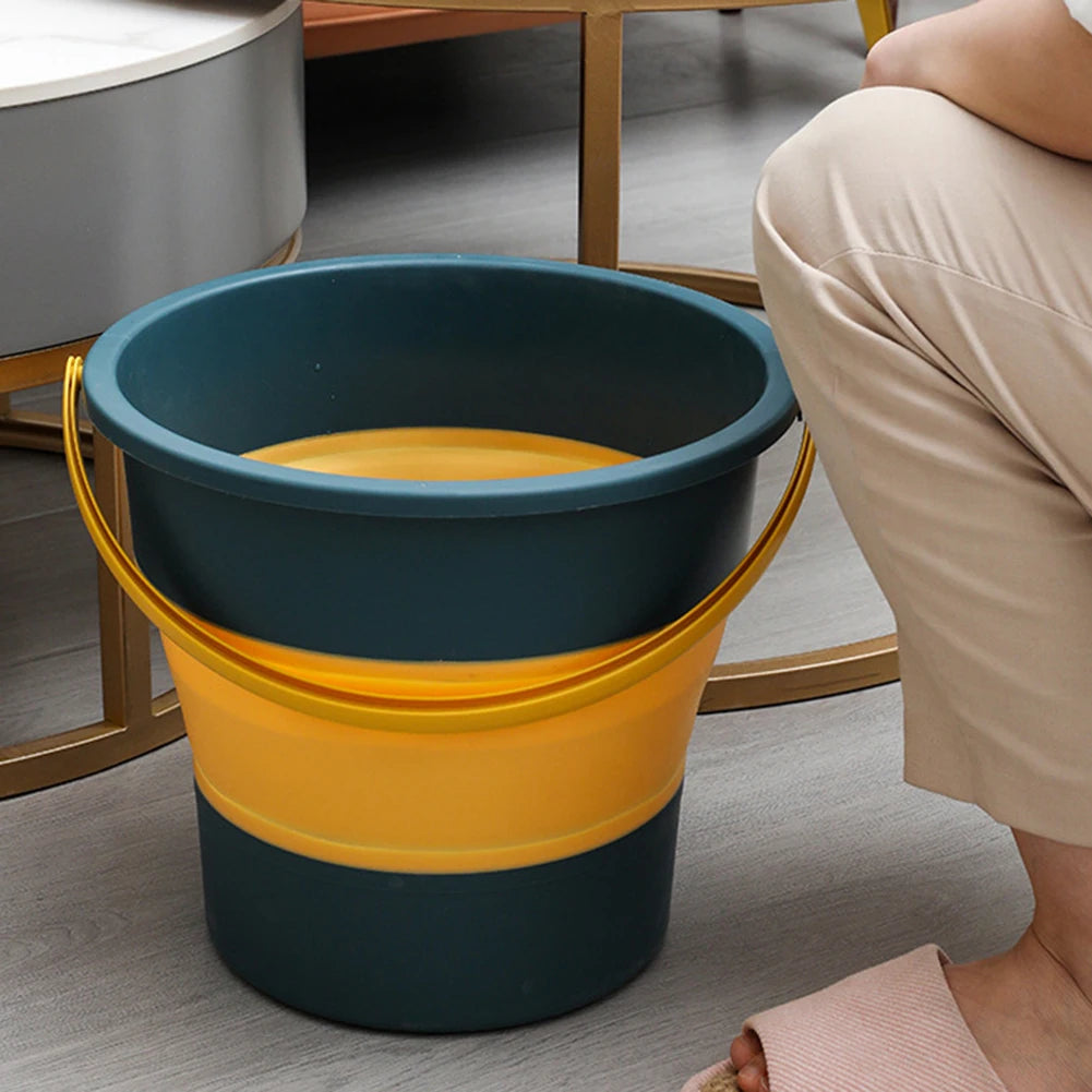 5/10L Folding Portable Bucket with Cover Car Wash Fishing Bathroom Tool Silicone Bucket Outdoor Camping Household Supplies - The Urban Blasts Ltd
