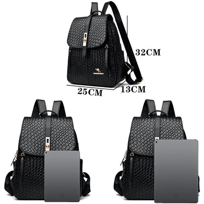 Luxury Women Leather Backpacks Casual Day Black Vintage Backpack perfect for Valentine's and Mother's day