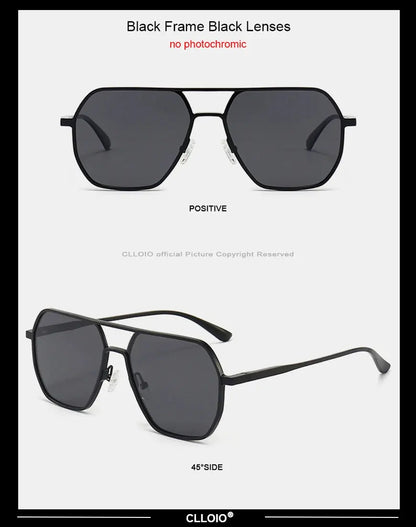 CLLOIO Anti-glare Day Night Vision Glasses Men Women Polarized Driving Sun Glasses Square Aluminum Photochromic Sunglasses UV400 - The Urban Blasts Ltd