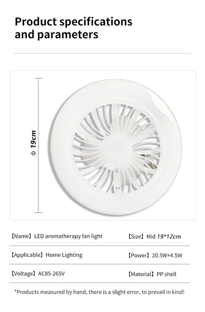 2 In 1 Energy Saving Remote Control Ceiling Fan Lamp Infinitely Dimmable E27 Base Bottom Noise Mute LED Decorative Light 85-265V - The Urban Blasts Ltd