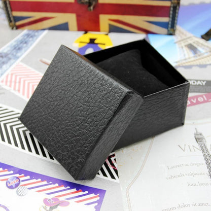 Fashion Lychee Pattern Imitation Leather Cardboard for Watches and Jewellery Accessories in Black Storage Box Gift