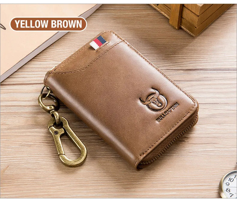 BULLCAPTAIN Genuine Leather Men's Key Card Bag High-quality Multi-function Wallet - The Urban Blasts Ltd