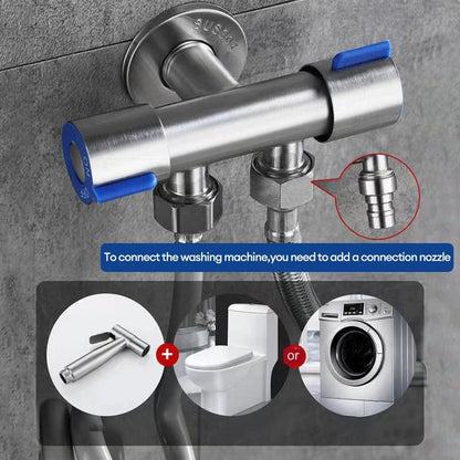 Toilet matching bidet spray set, one in two out double control double out faucet, with 1.5M flexible hose - The Urban Blasts Ltd