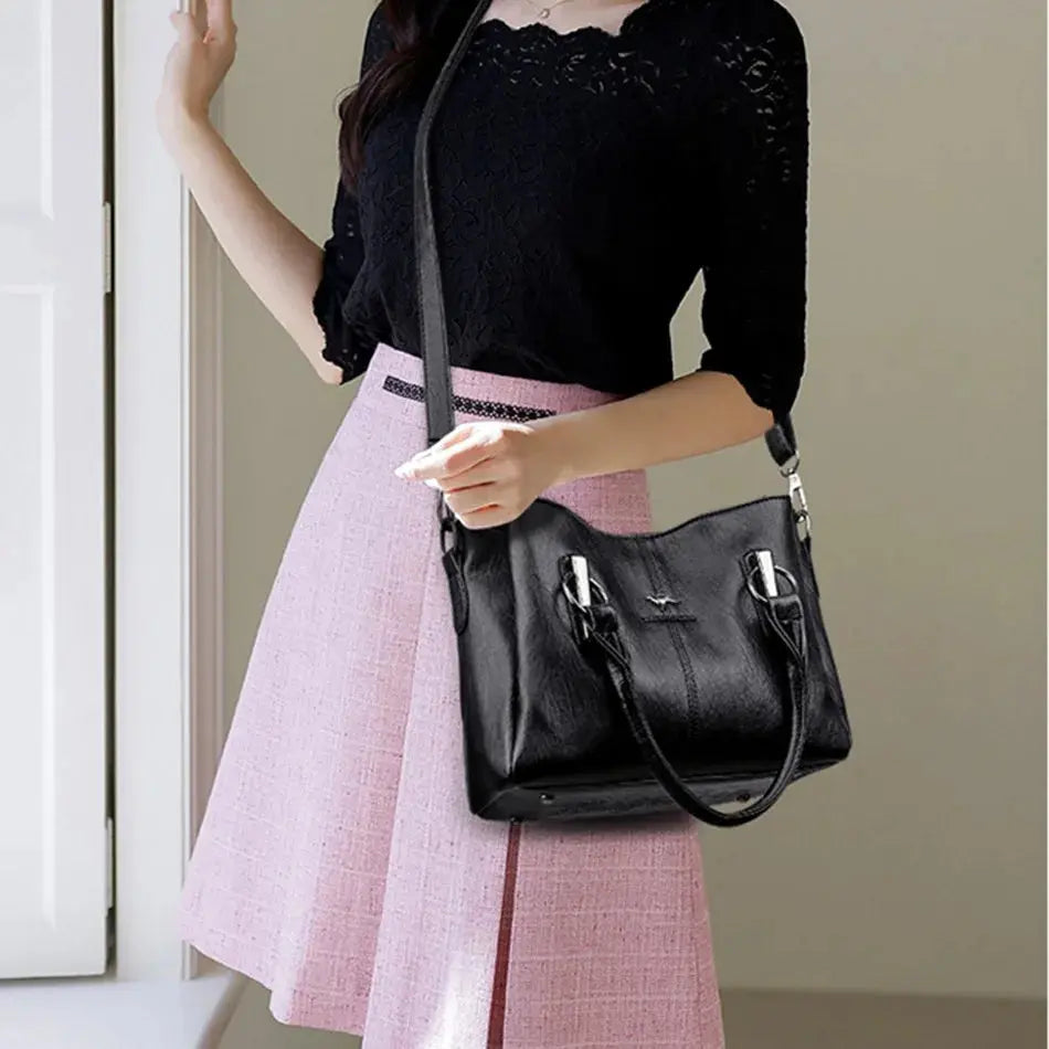 Genuine 3Layers High Quality Soft Leather Ladies Shoulder Crossbody Bags for Women  Luxury Handbags - The Urban Blasts Ltd