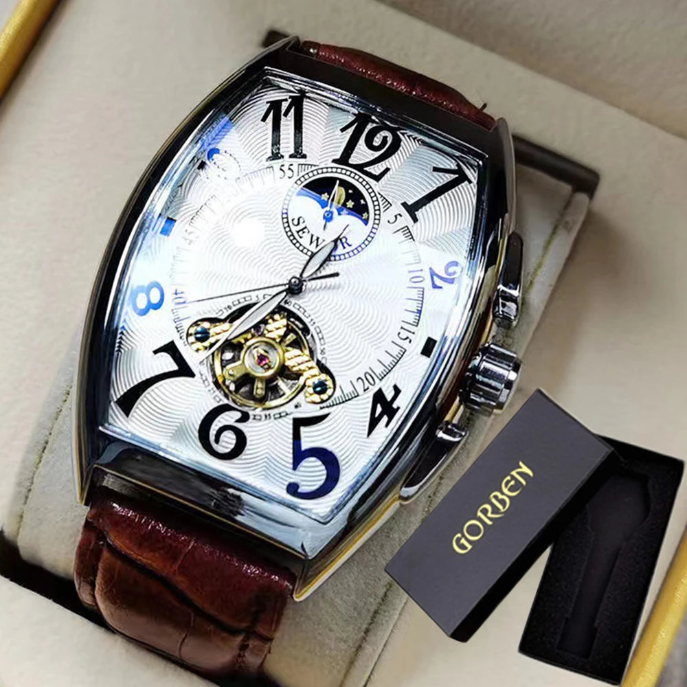 Luxury Mens Automatic Mechanical Watches Tourbillon Skeleton Wrist Clock Male Luminous Man Wrist watch Great  for Valentine's Day